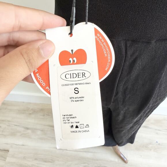 CIDER goth Black Gold Chain Strap Lace Corset Bust Wide Leg Jumpsuit Small New - Picture 5 of 8